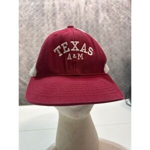 Vintage Texas A&M Maroon White Trucker Hat Adult Baseball Cap Aggies‎
